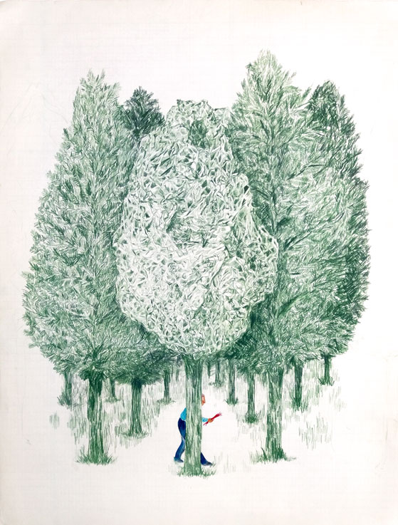 Coordenadas 1 / Coordinates 1.  
Lápiz y acuarela sobre papel antiguo/ Pencil and watercolor on old paper. 56x44 cm. 2020