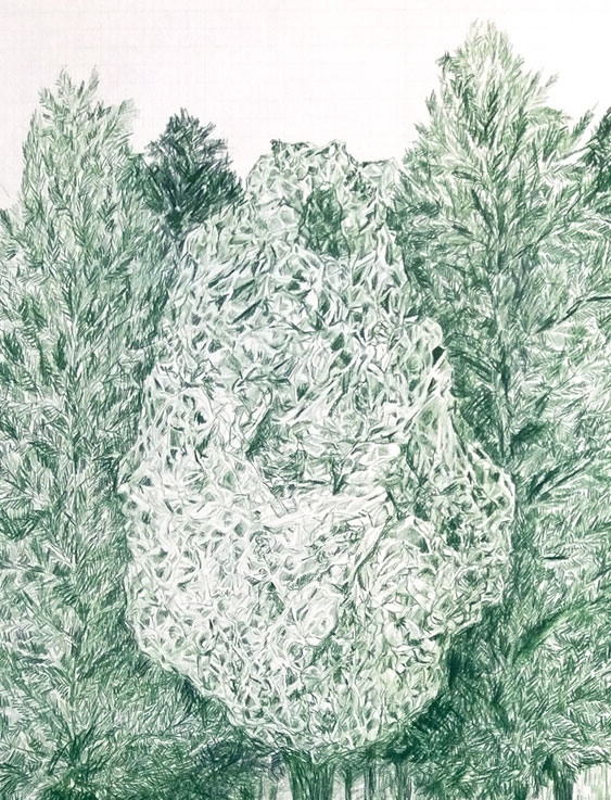 Coordenadas 1 (detalle) / Coordinates 1 (detail).  
Lápiz y acuarela sobre papel antiguo/ Pencil and watercolor on old paper. 56x44 cm.