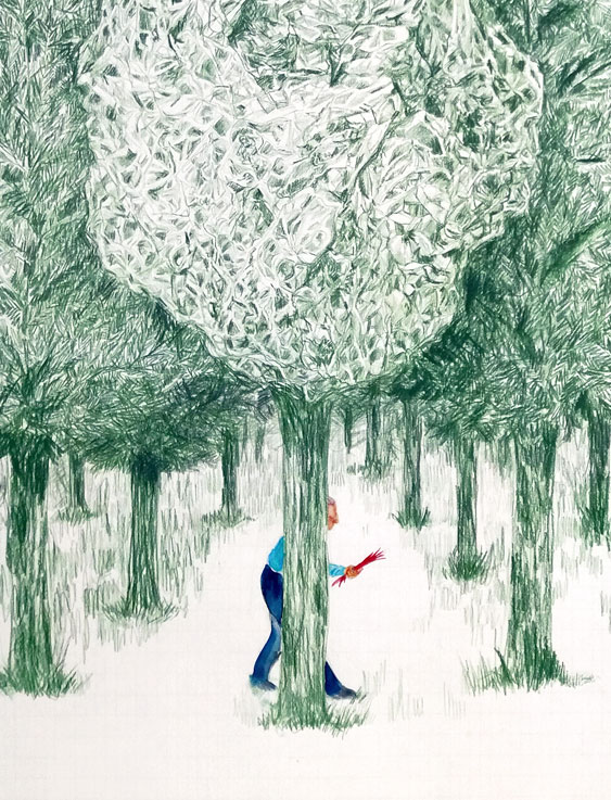 Coordenadas 1 (detalle) / Coordinates 1 (detail).  
Lápiz y acuarela sobre papel antiguo/ Pencil and watercolor on old paper. 56x44 cm.