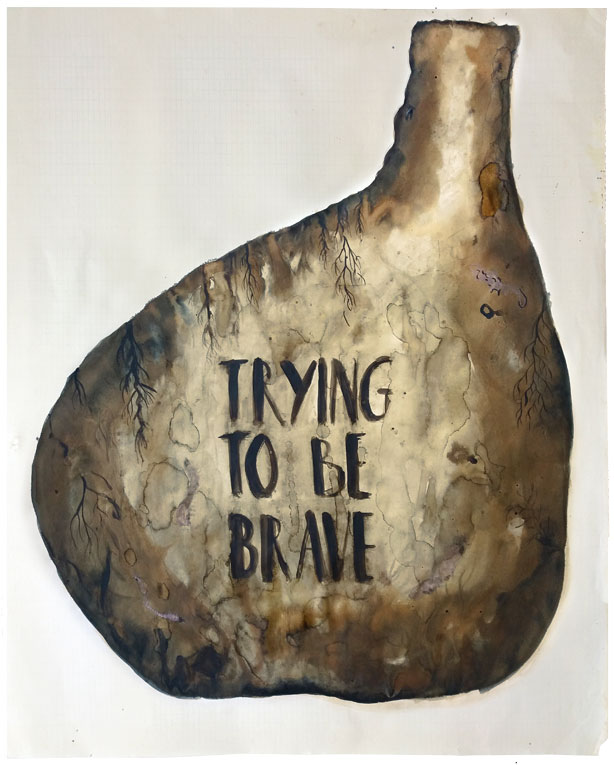 <p><span style="color: #808080; font-size: 8pt;">Trying to be brave. Detalle. 56x44 cm. 2021