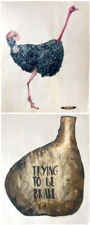 <p><span style="color: #808080; font-size: 8pt;">Trying to be brave. Detalle. 56x44 cm. 2021