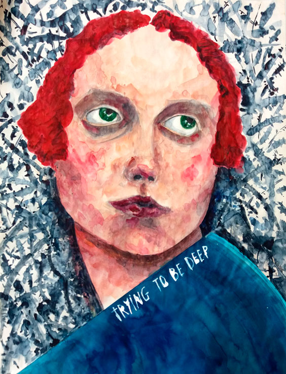 <p><span style="color: #808080; font-size: 8pt;">Trying to be deep. 56x44 cm. 2020